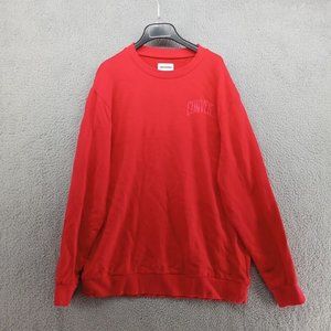 Converse‎ Sweater Mens XL Red Solid Plain Pullover Crewneck Skater Punk Logo